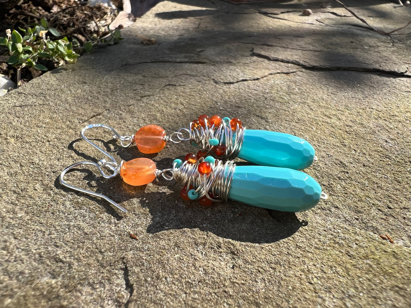 Teardrop turquoise earrings