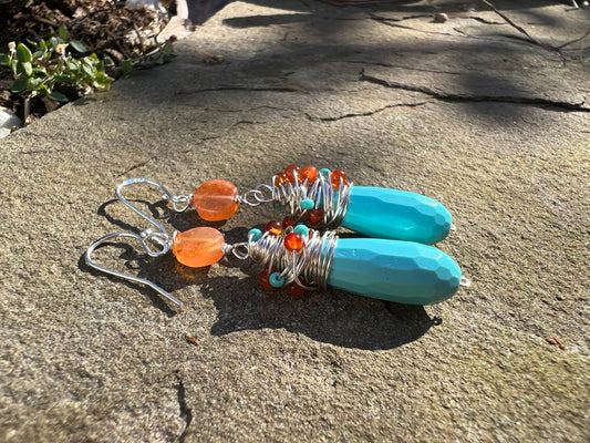 Teardrop turquoise earrings